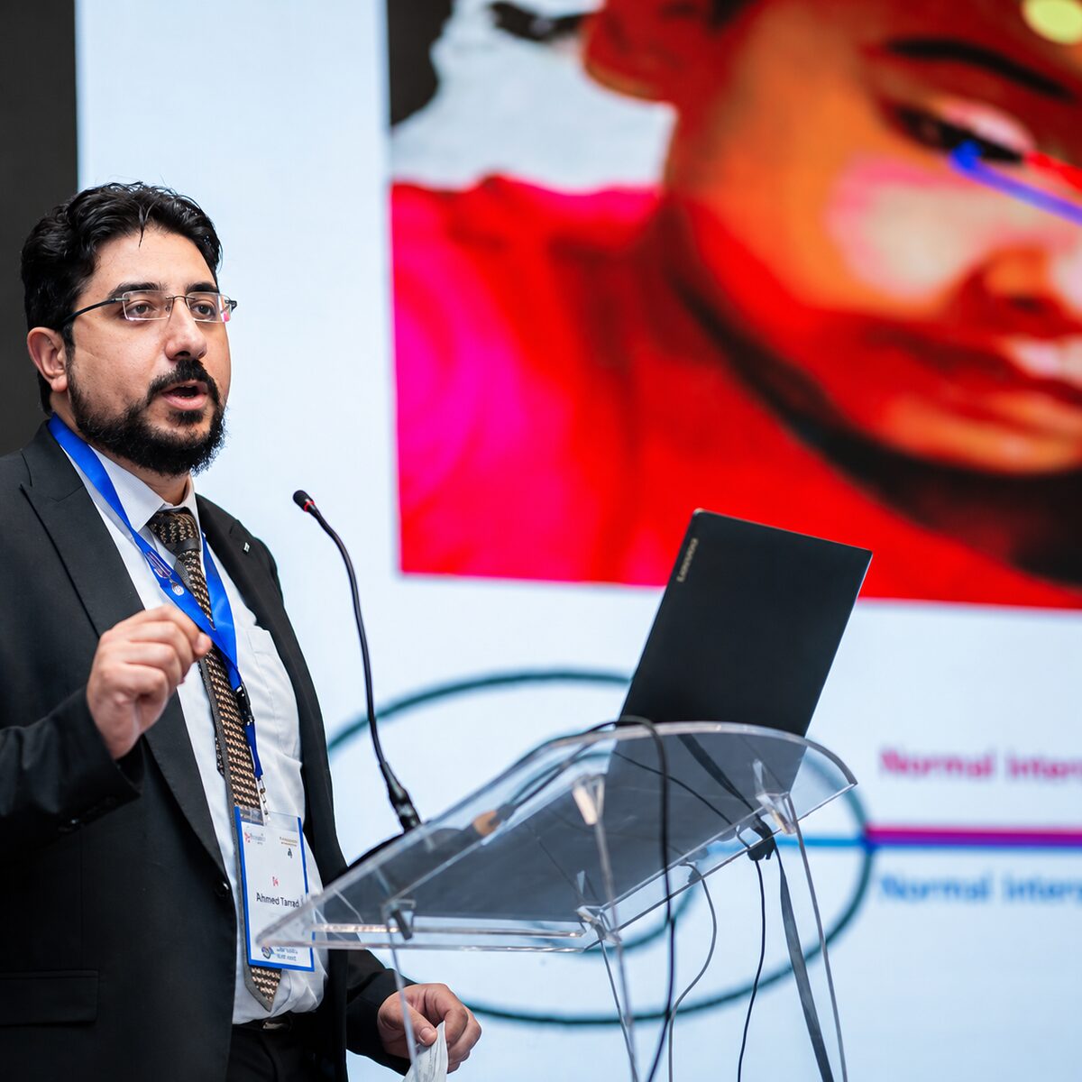 Dr. Mahmoud Rashed presenting at a scientific conference